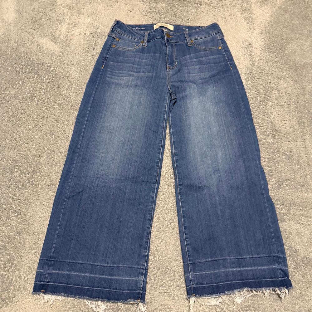 Liverpool Jeans Womens 10 (30x23) The Crop Wide Leg Blue Stretch Denim
